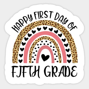 Back To School Rainbow Happy First Day Of Fifth Grade Sticker